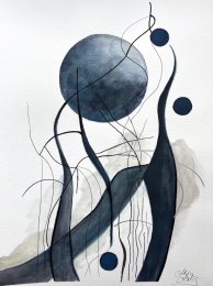 Dynamische Stille I, 30x40cm, Mischtechnik auf Papier