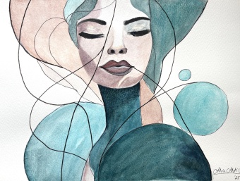 Seelentanz, 30x40cm, Aquarelltechnik auf Papier