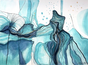 Tides of Serenity, 30x40cm, Aquarelltechnik auf Papier