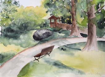 im Park, 23x32 cm, Aquarell