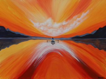 Reise in die Unendlichkeit, 60x80m,  Acryl auf Leinwand