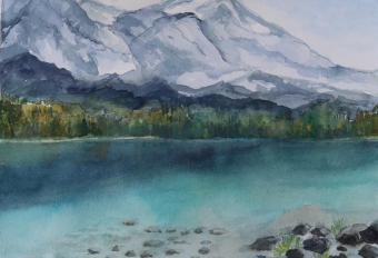 Berglandschaft, 20x30 cm,  Aquarell