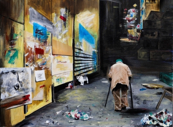 Einsamkeit,  Acryl auf Leinwand, 80x60cm