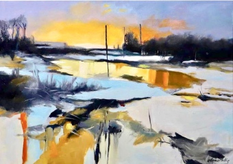 Reflexionen im Morgenlicht, 50x70cm, Öl auf Leinwand