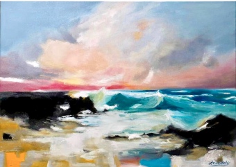 Das Meer im Morgenlicht, 50x70cm, Öl auf Leinwand