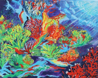 Unterwasserwelt I, Acryl auf Leinwand, 40x50cm