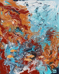 Unterwasserwelt II, Acryl auf Leinwand, 50x70cm